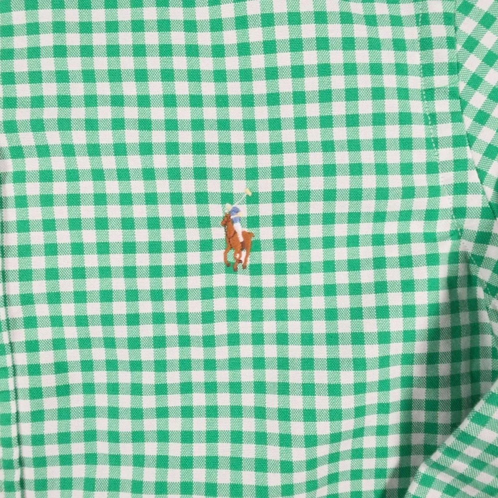 NWT Polo Ralph Lauren Oxford Shirt Mens Small Green Gingham Flesh Pony OCBD